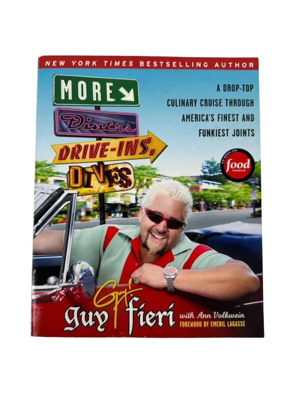 2 Guy Fieri Diners‎ Drive-Ins & Dives Book Set 1 Signed Funky Finds Food Network